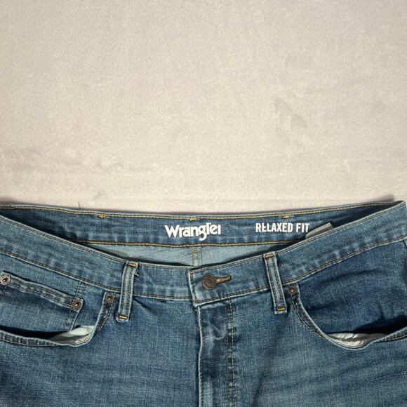 Wrangler Jeans Mens 36/29 Blue Denim Straight Leg Relaxed Fit Cowboy Chore Work - Picture 2 of 7